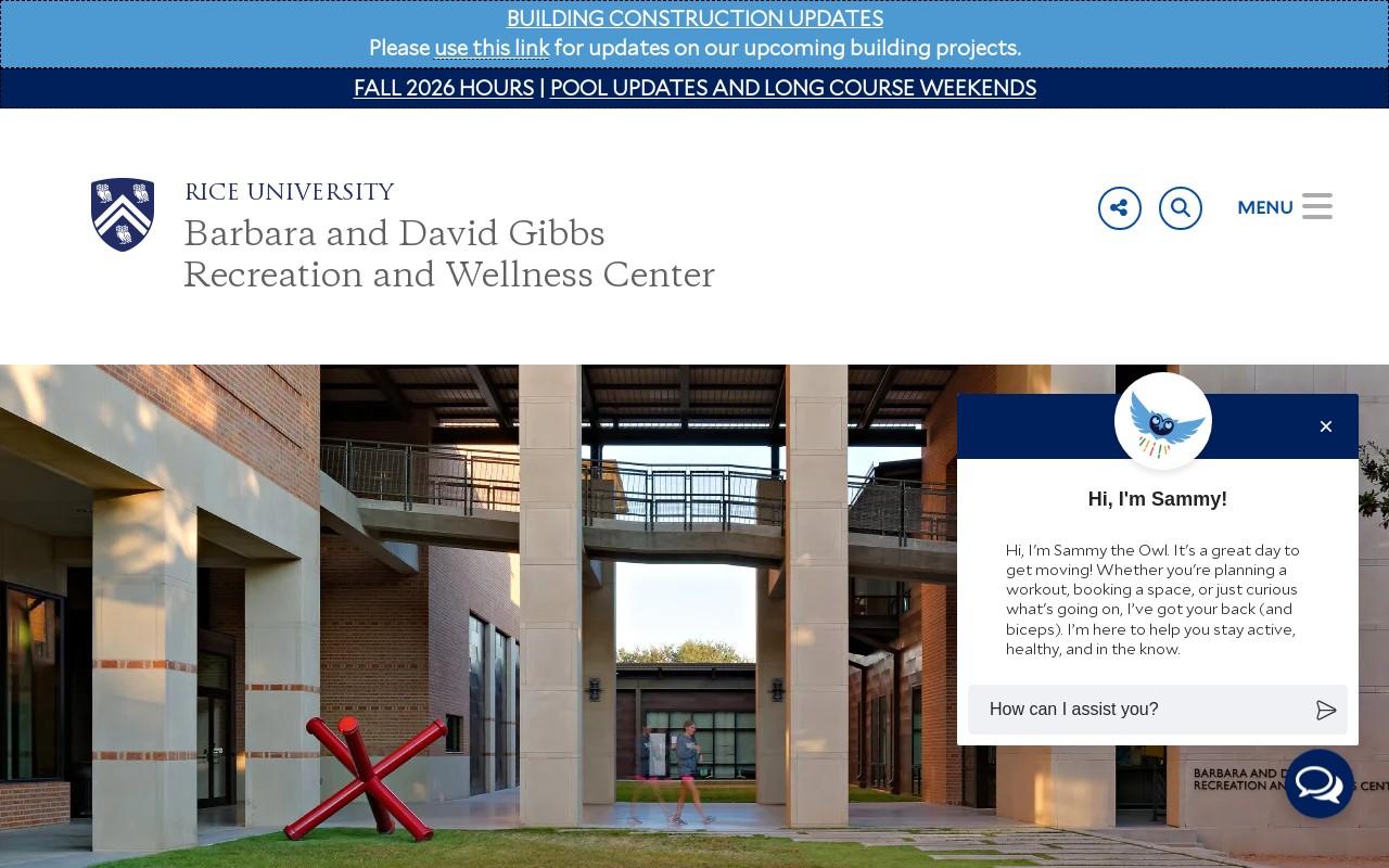 Gibbs Recreation and Wellness Center — screenshot of their official website