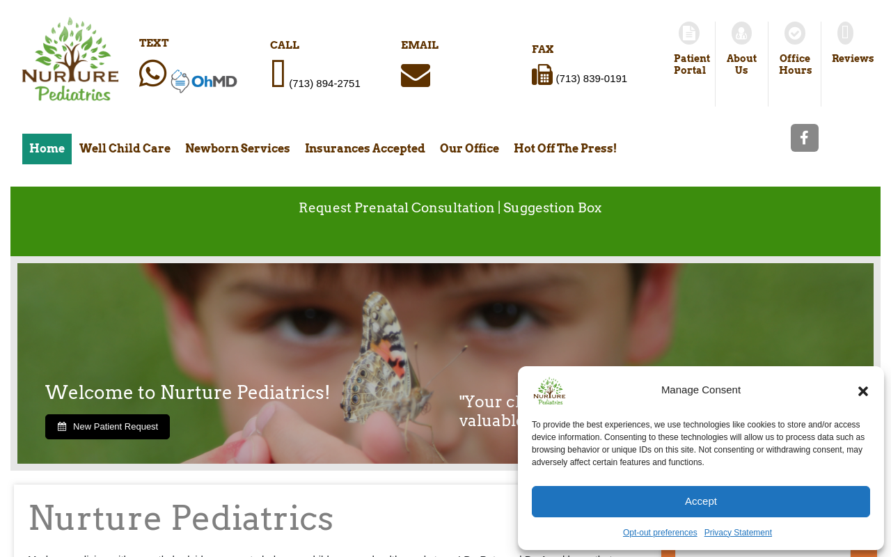 Nurture Pediatrics — screenshot of their official website