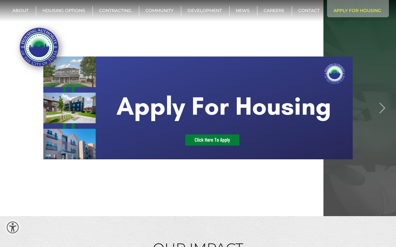 Tulsa Housing Authority — screenshot of their official website