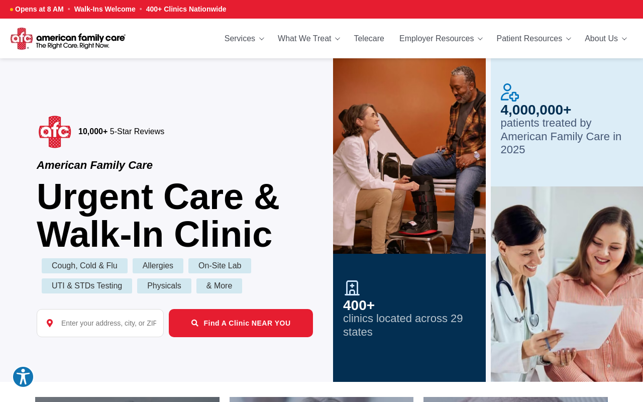 AFC Urgent Care Houston — screenshot of their official website
