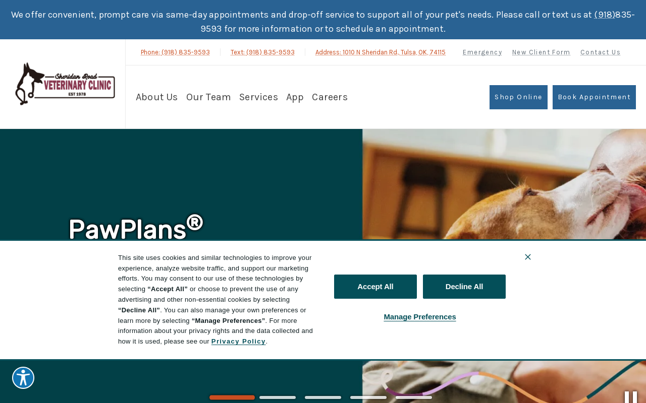 Sheridan Road Veterinary Clinic — screenshot of their official website