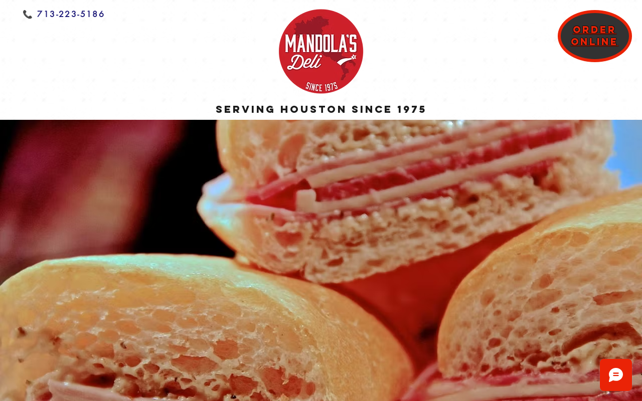Mandola's Deli — screenshot of their official website