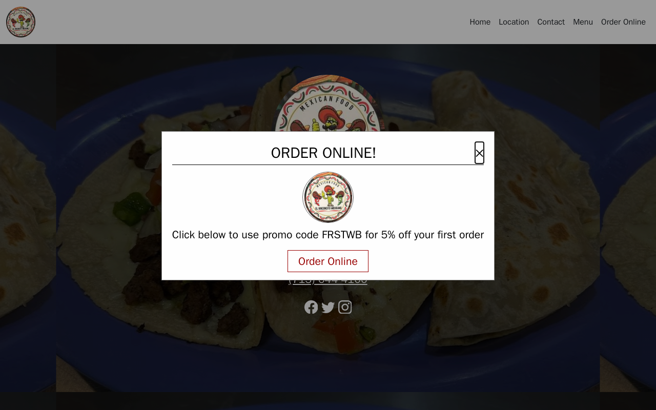 El Rinconcito Mexicano 2 — screenshot of their official website