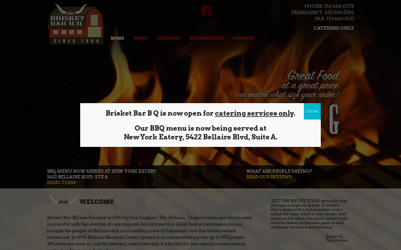 Brisket Bar-B-Q — screenshot of their official website