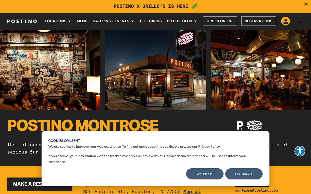 Postino Montrose — screenshot of their official website