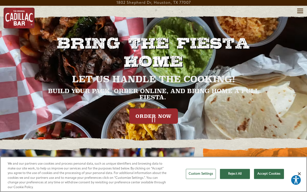 Cadillac Bar — screenshot of their official website
