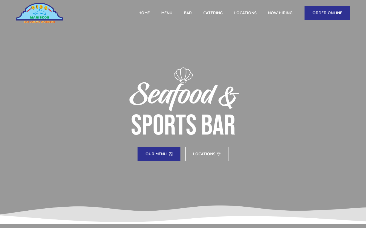 Vida Mariscos — screenshot of their official website