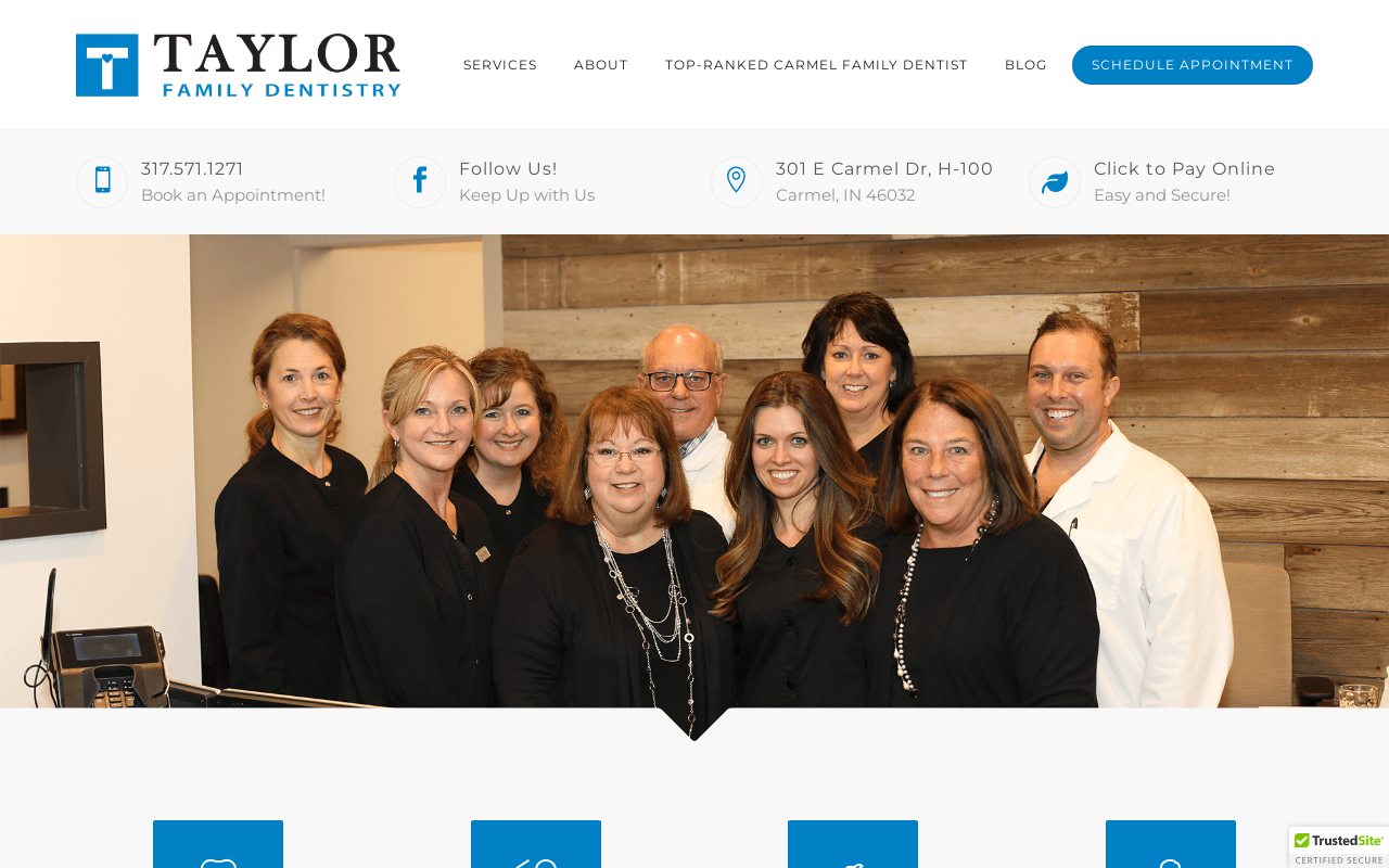 Taylor Family Dentistry — screenshot of their official website