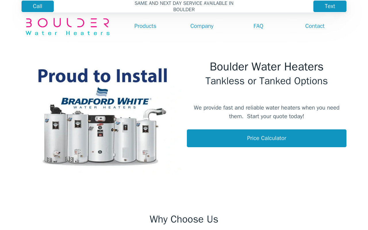 Boulder Water Heaters — screenshot of their official website