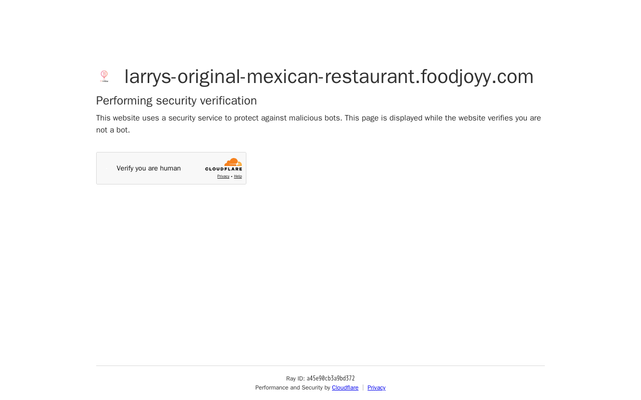 Larry's Original Mexican Restaurant — screenshot of their official website