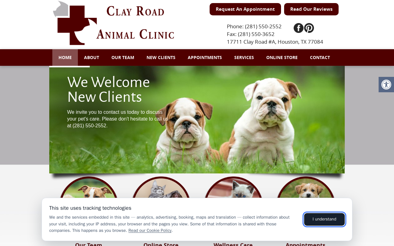 Clay Road Animal Clinic — screenshot of their official website