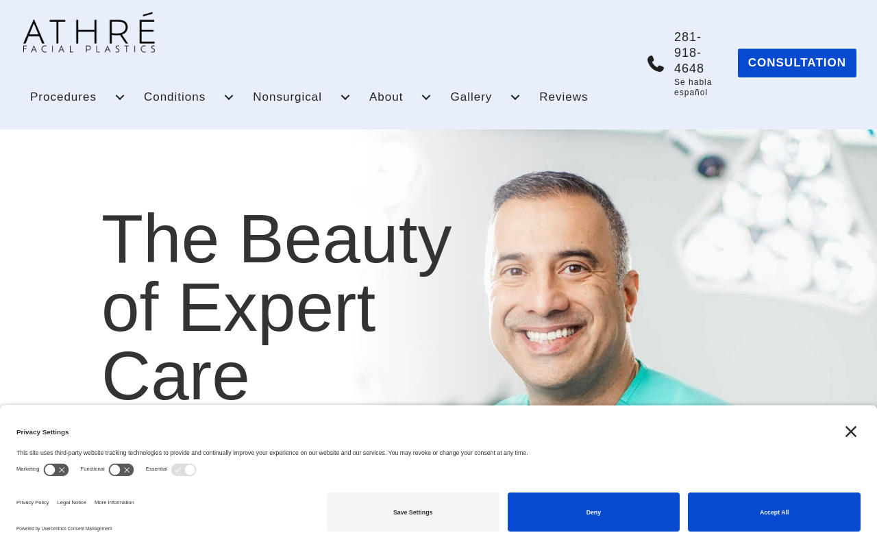 Athré Facial Plastics — screenshot of their official website