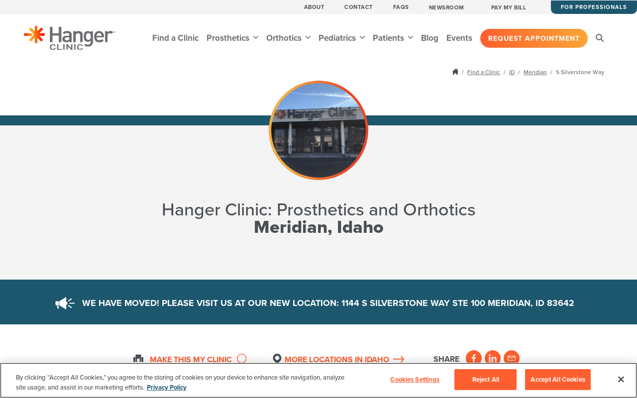Hanger Clinic — screenshot of their official website