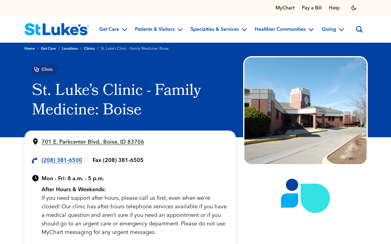 St. Luke's Clinic – Family Medicine: Boise — screenshot of their official website