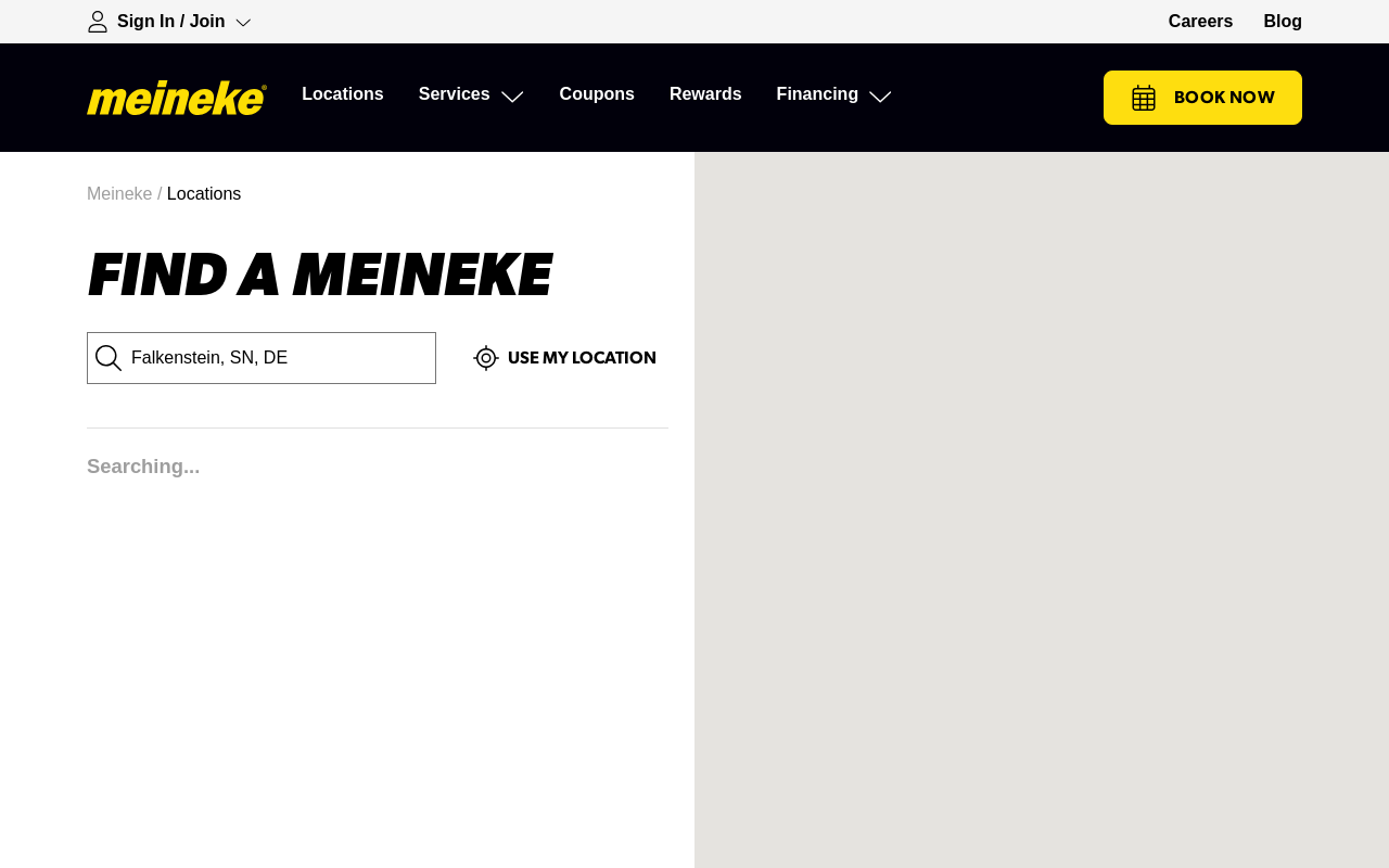 Meineke Car Care Center — screenshot of their official website
