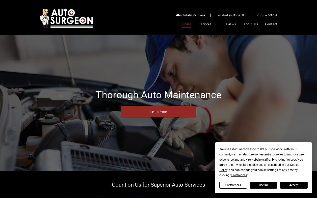 Auto Surgeon — screenshot of their official website