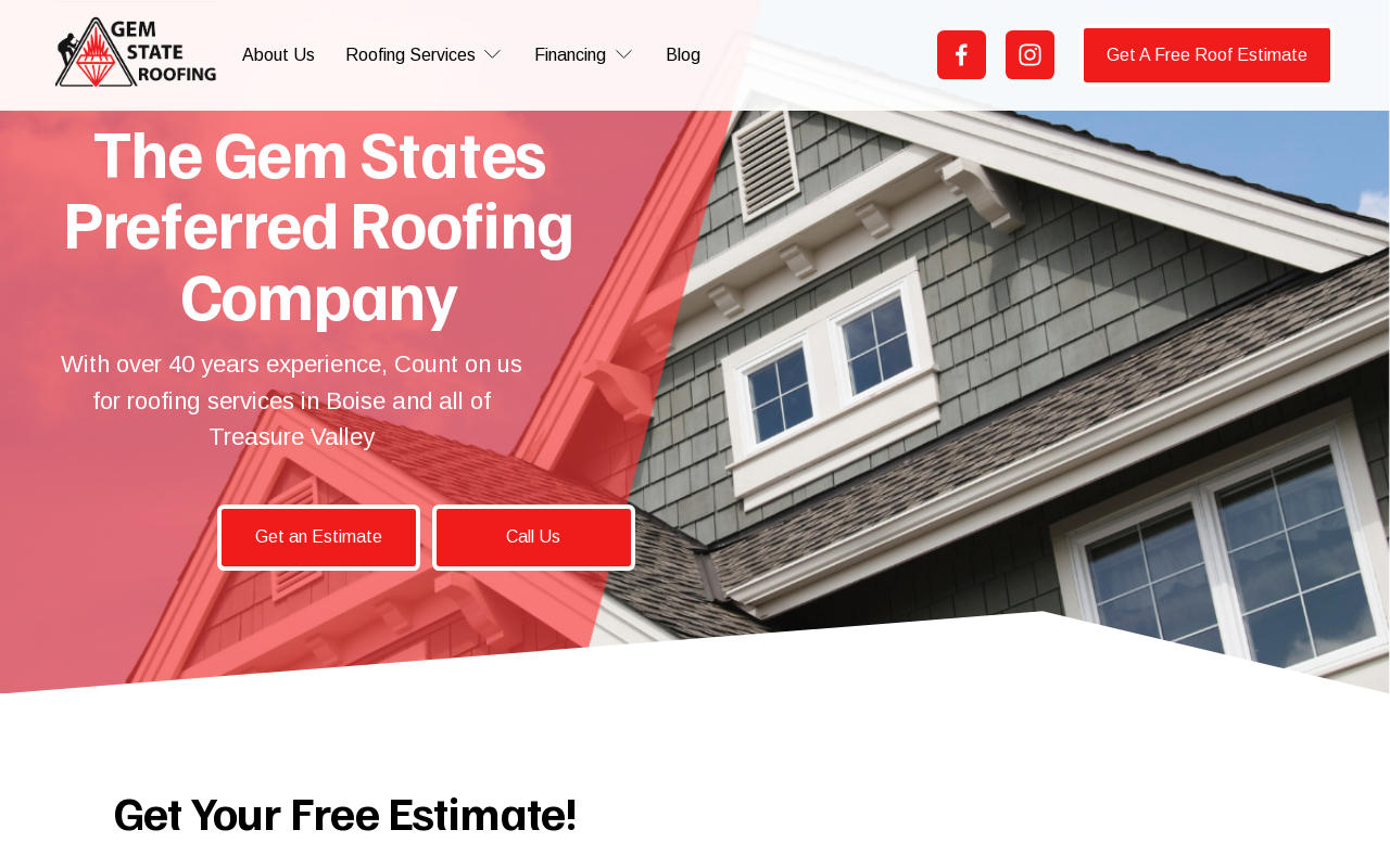 Gem State Roofing — screenshot of their official website