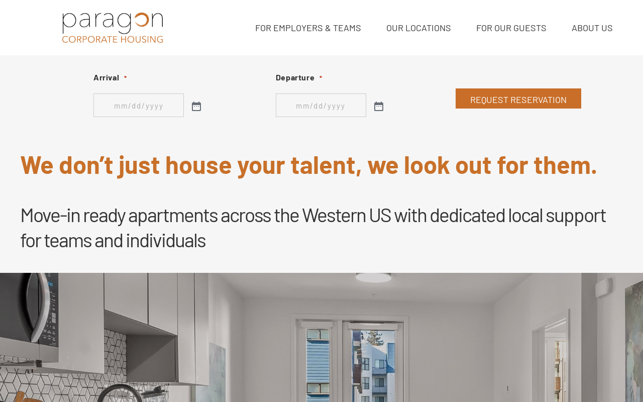 Paragon Corporate Housing — screenshot of their official website