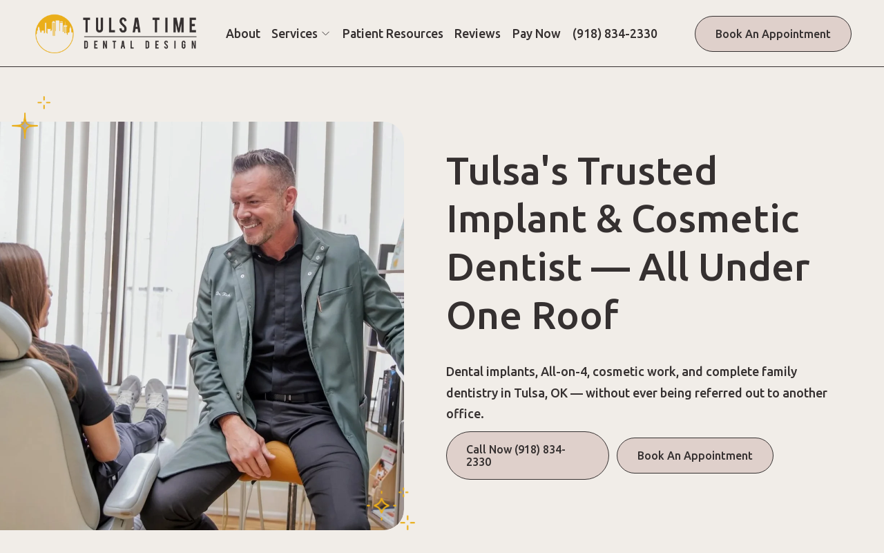 Tulsa Time Dental Design — screenshot of their official website