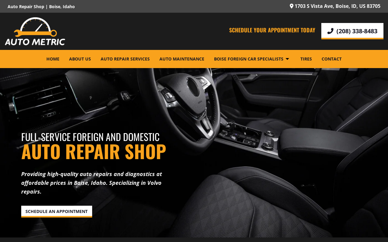 Auto Metric Foreign Car Service — screenshot of their official website