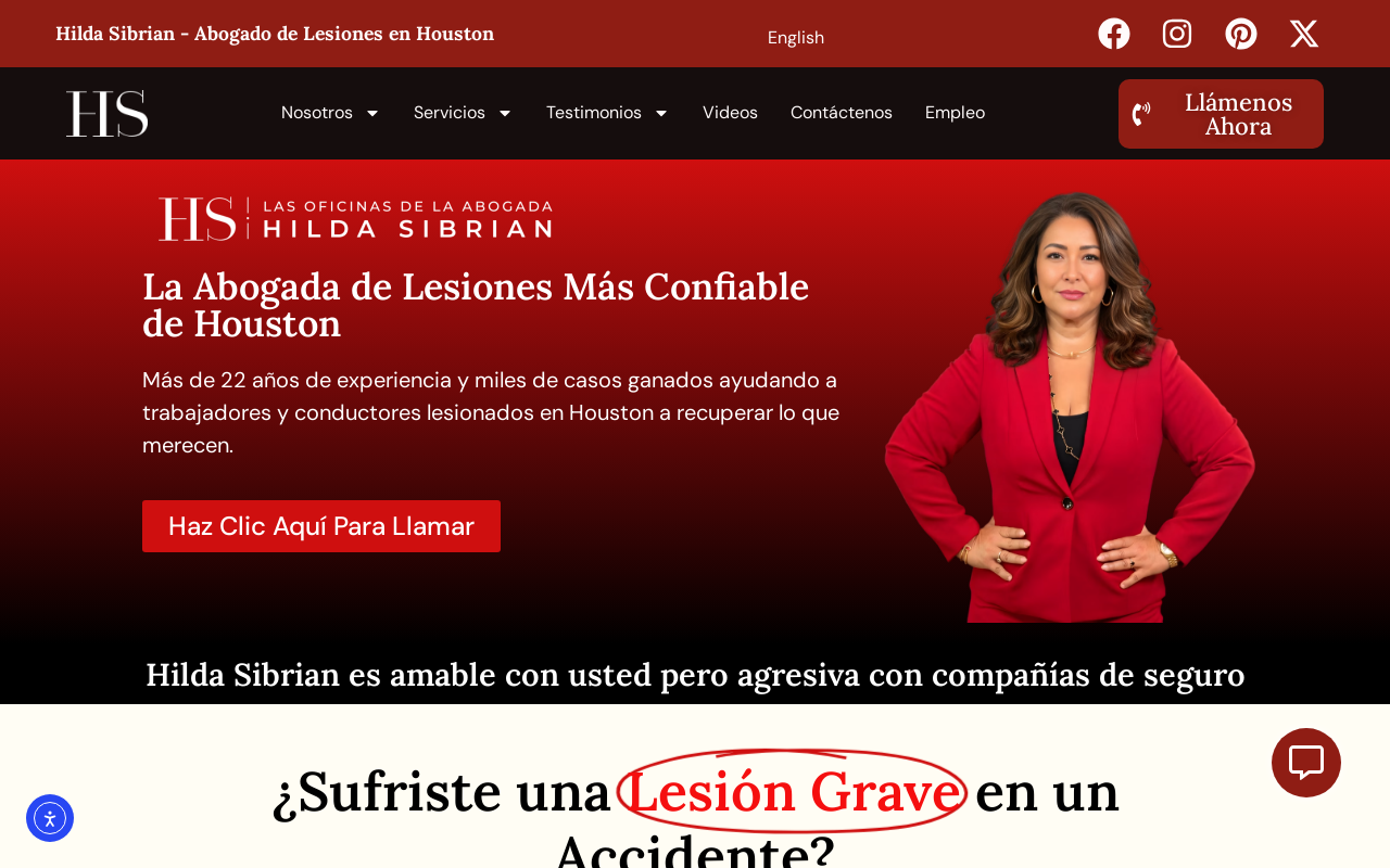 The Law Offices of Hilda Sibrian — screenshot of their official website