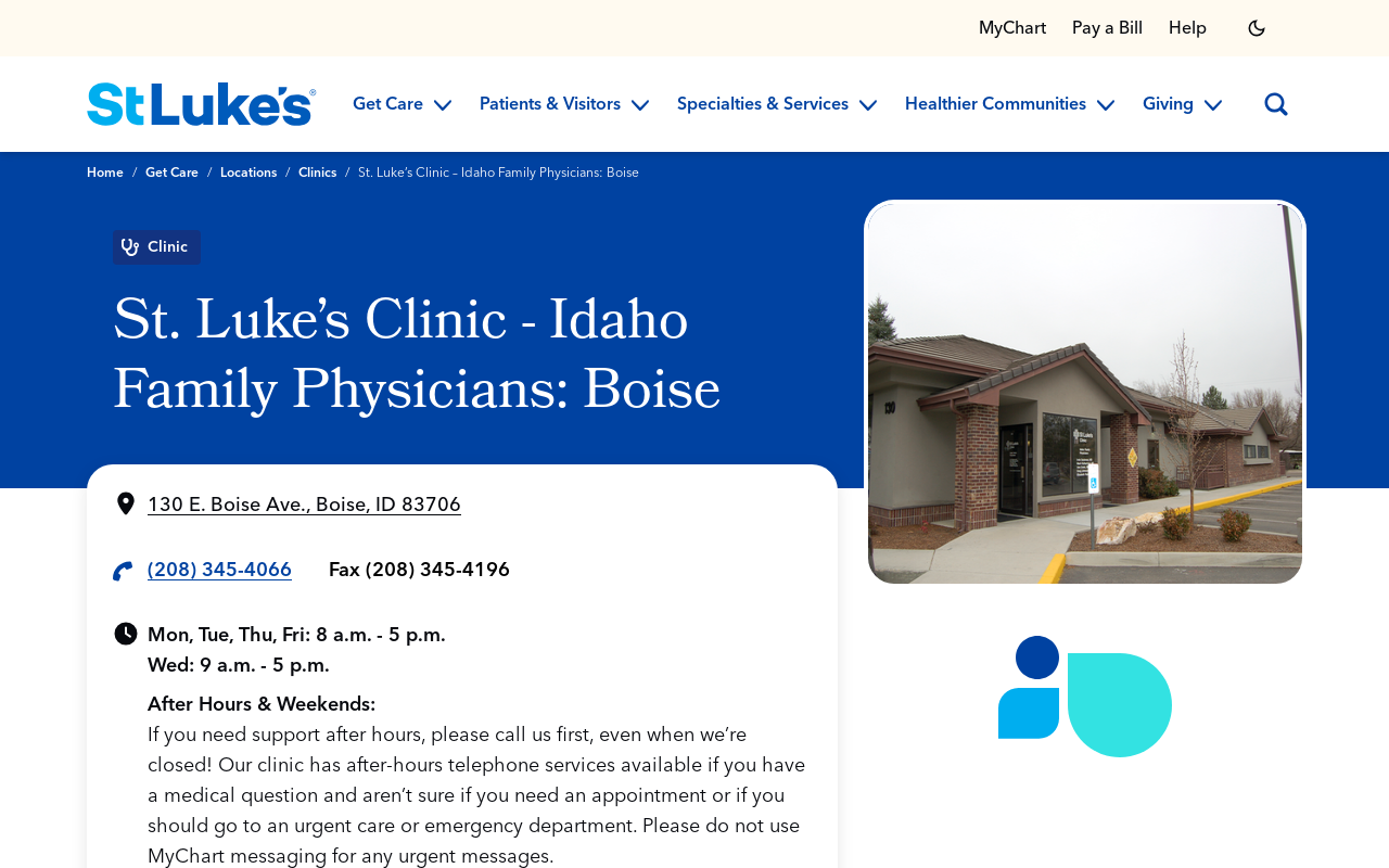 St. Luke's Clinic – Idaho Family Physicians — screenshot of their official website