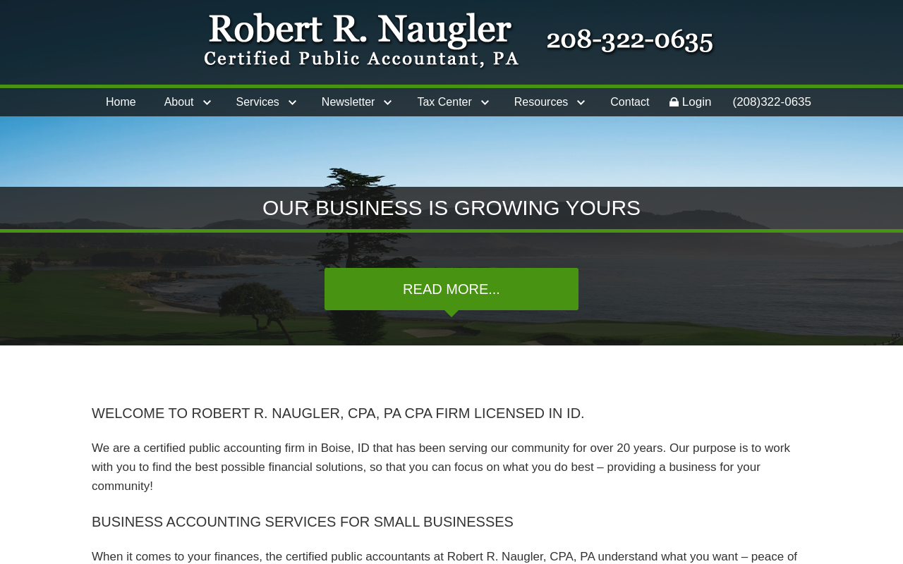 Robert R. Naugler, CPA, PA — screenshot of their official website