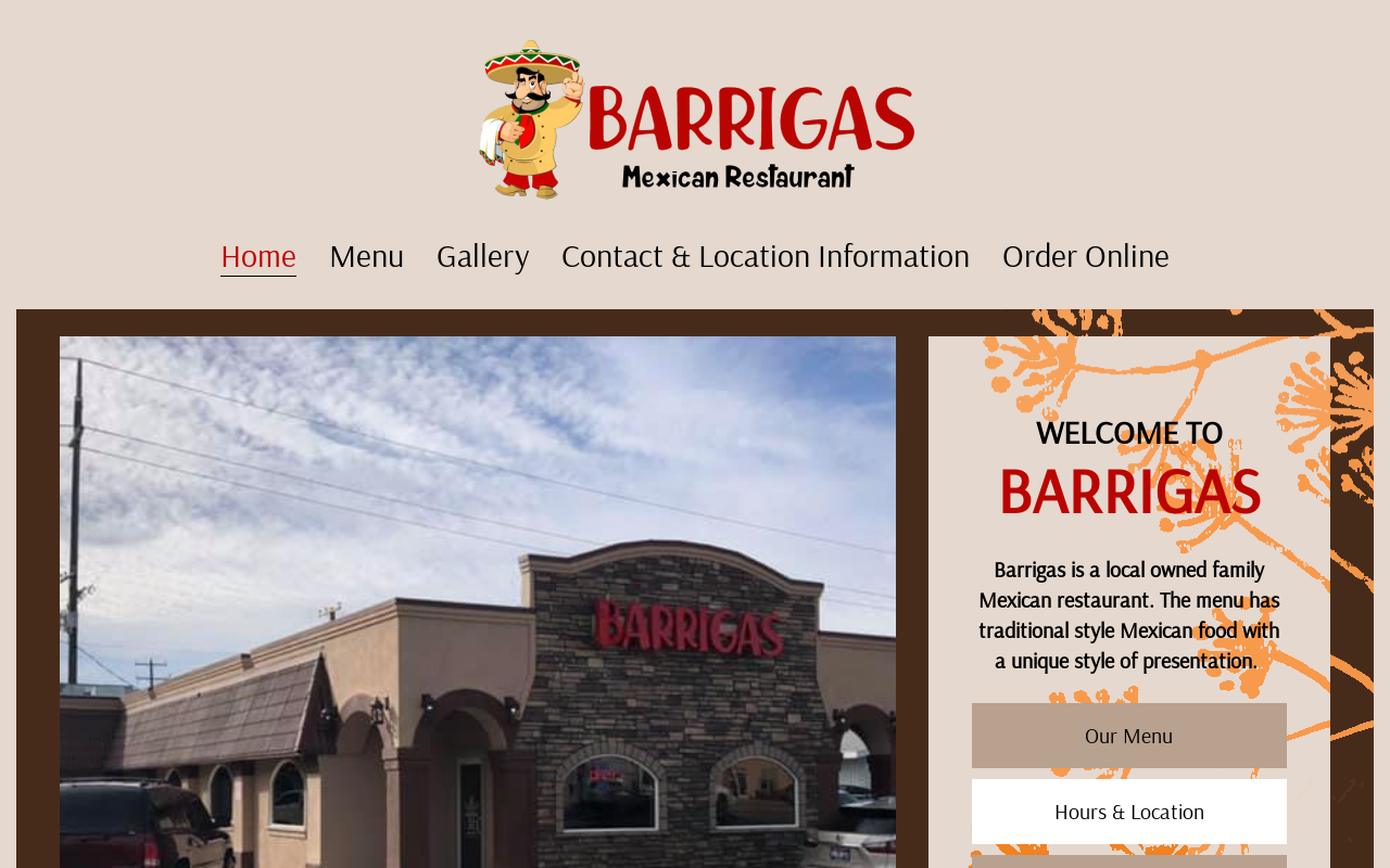 Barrigas Mexican Restaurant — screenshot of their official website