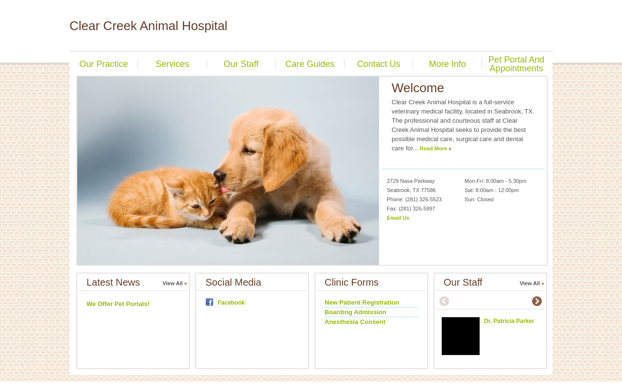 Clear Creek Animal Hospital — screenshot of their official website