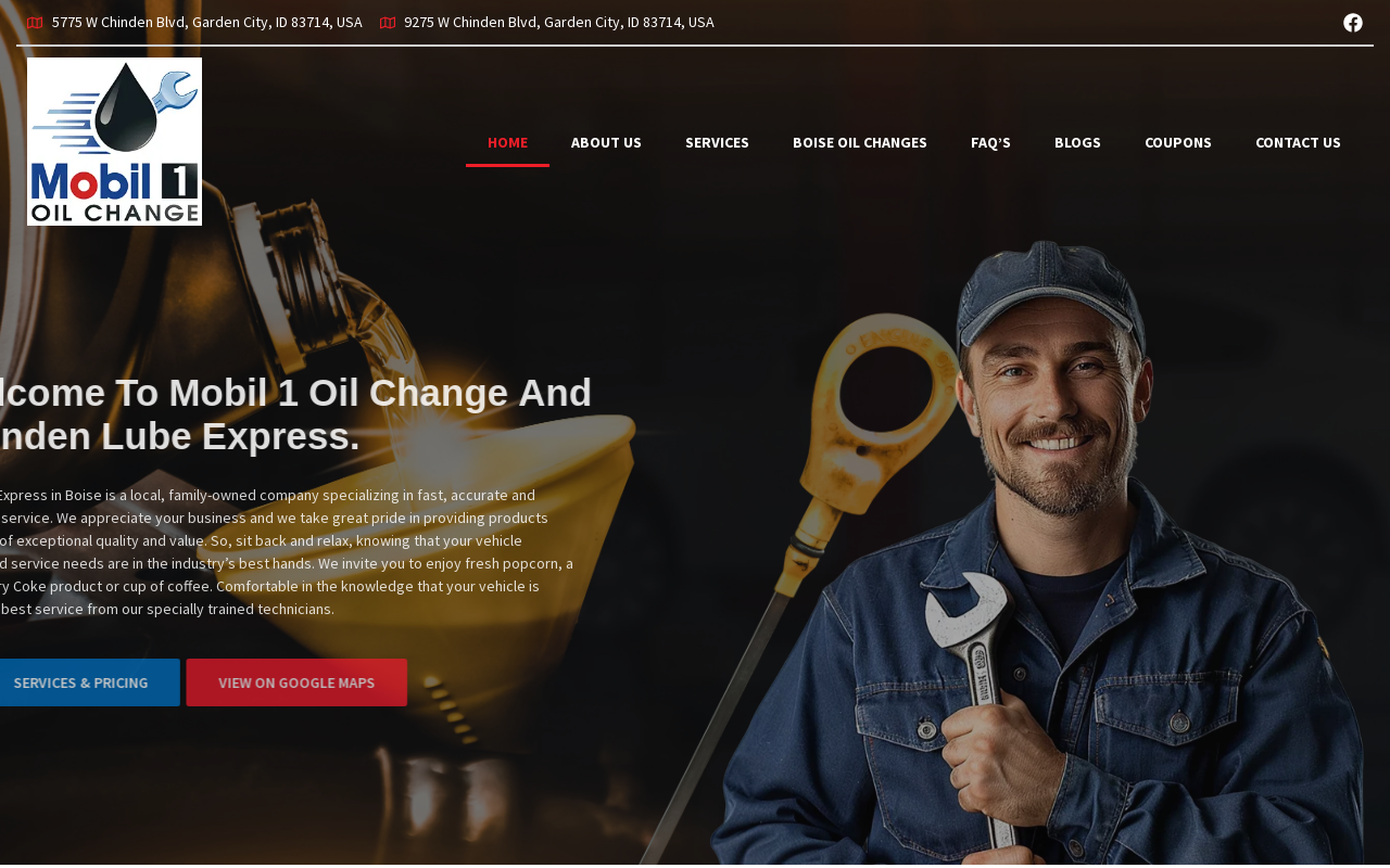 Mobil 1 Lube Express — screenshot of their official website