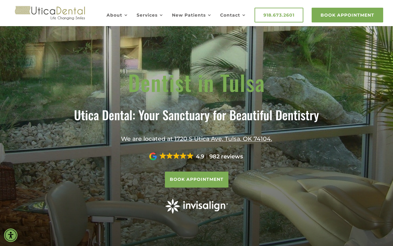 Utica Dental — screenshot of their official website