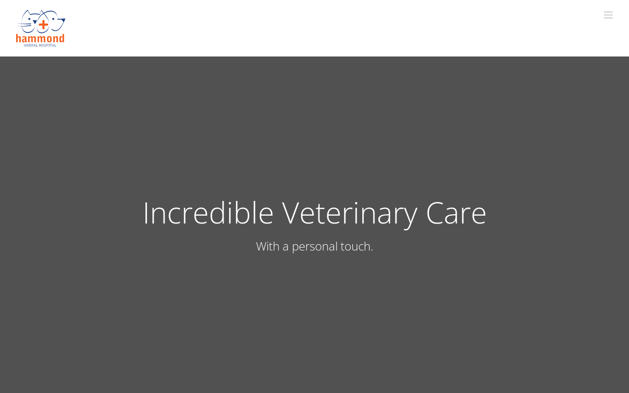 Hammond Animal Hospital — screenshot of their official website