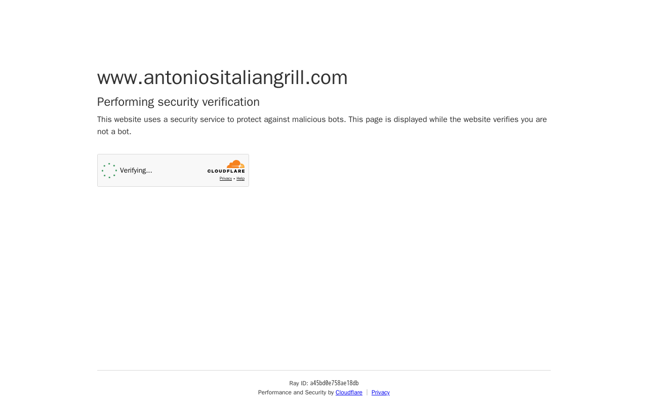 Antonio's Italian Grill — screenshot of their official website