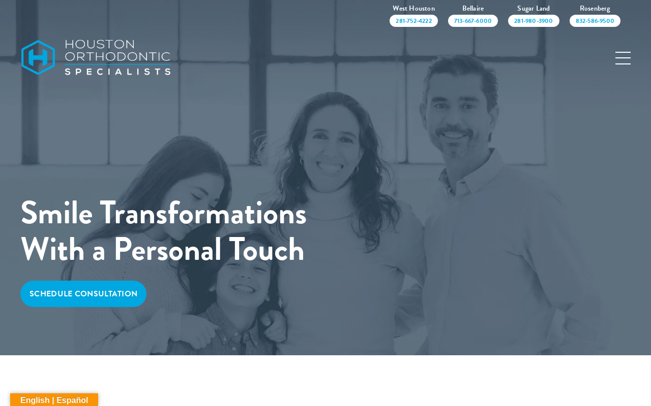 Houston Orthodontic Specialists — screenshot of their official website