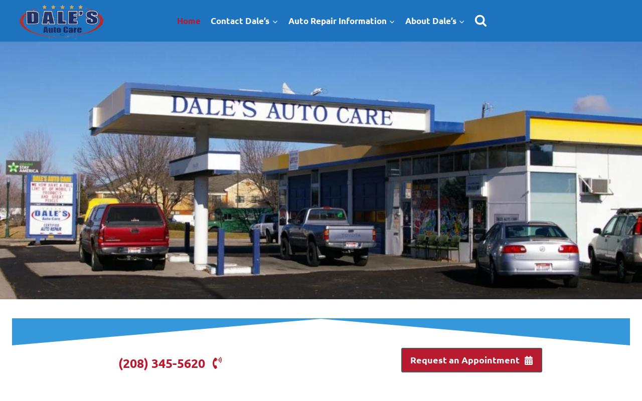 Dale's Auto Care — screenshot of their official website