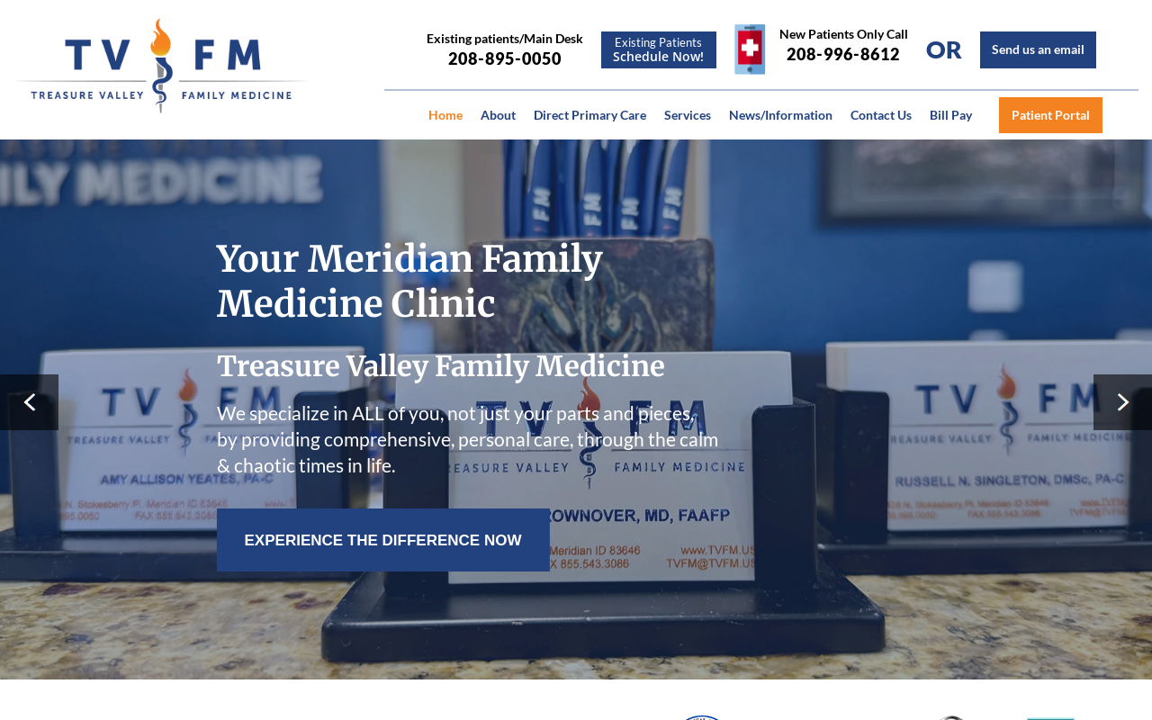 Treasure Valley Family Medicine — screenshot of their official website