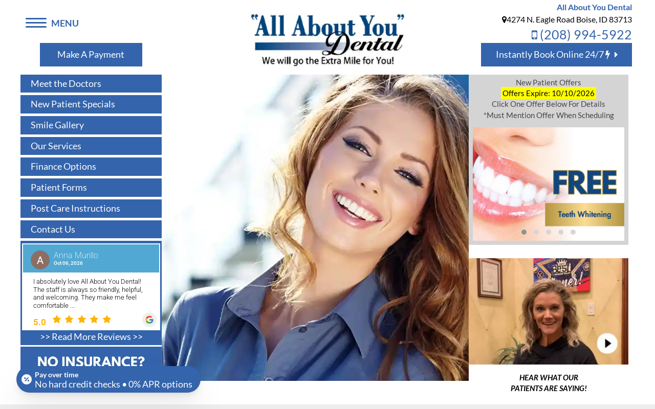 All About You Dental — screenshot of their official website