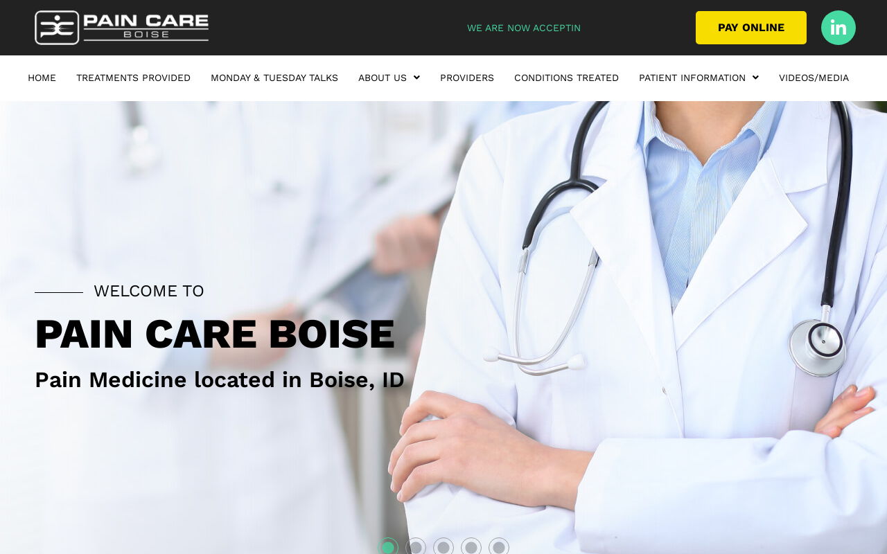 Pain Care — screenshot of their official website