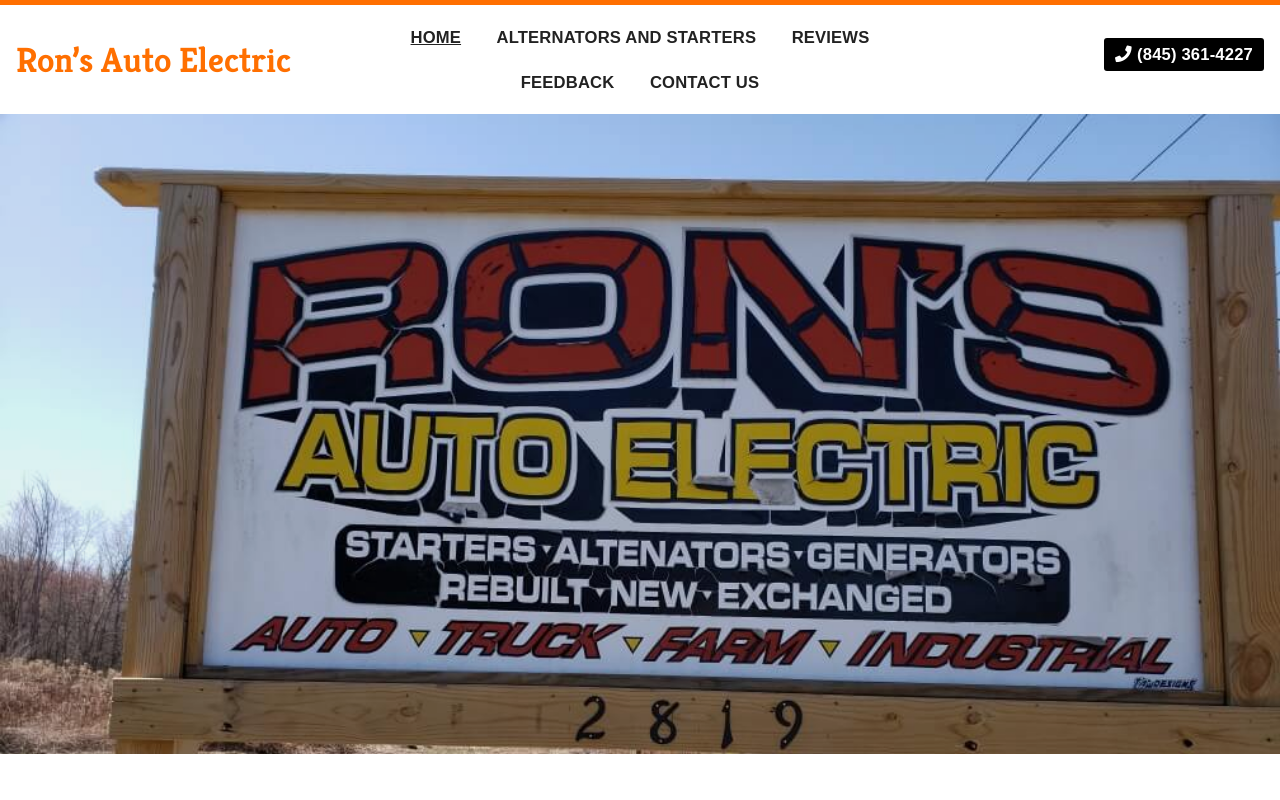Ron's Auto Electric — screenshot of their official website