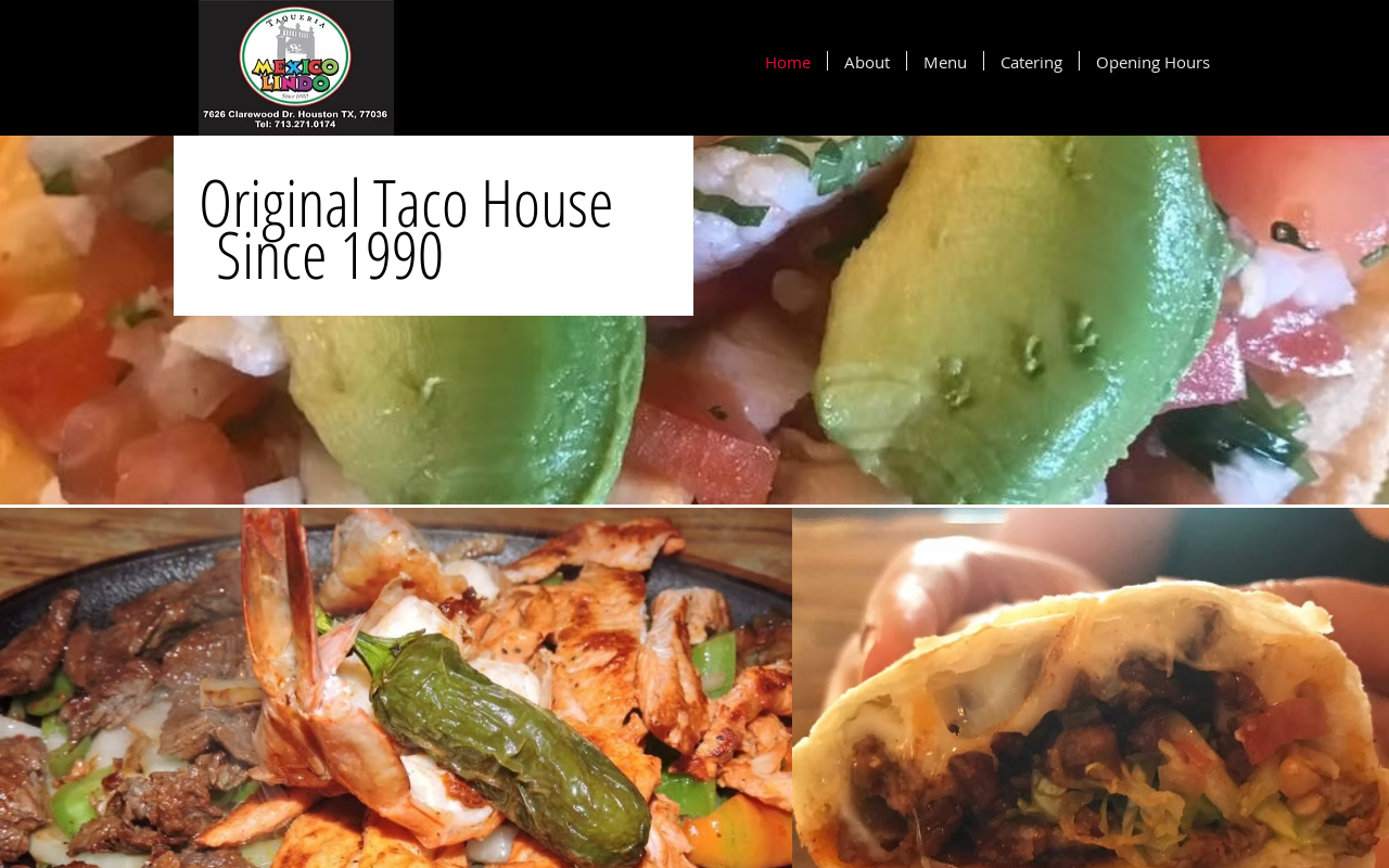 Taqueria Mexico Lindo — screenshot of their official website