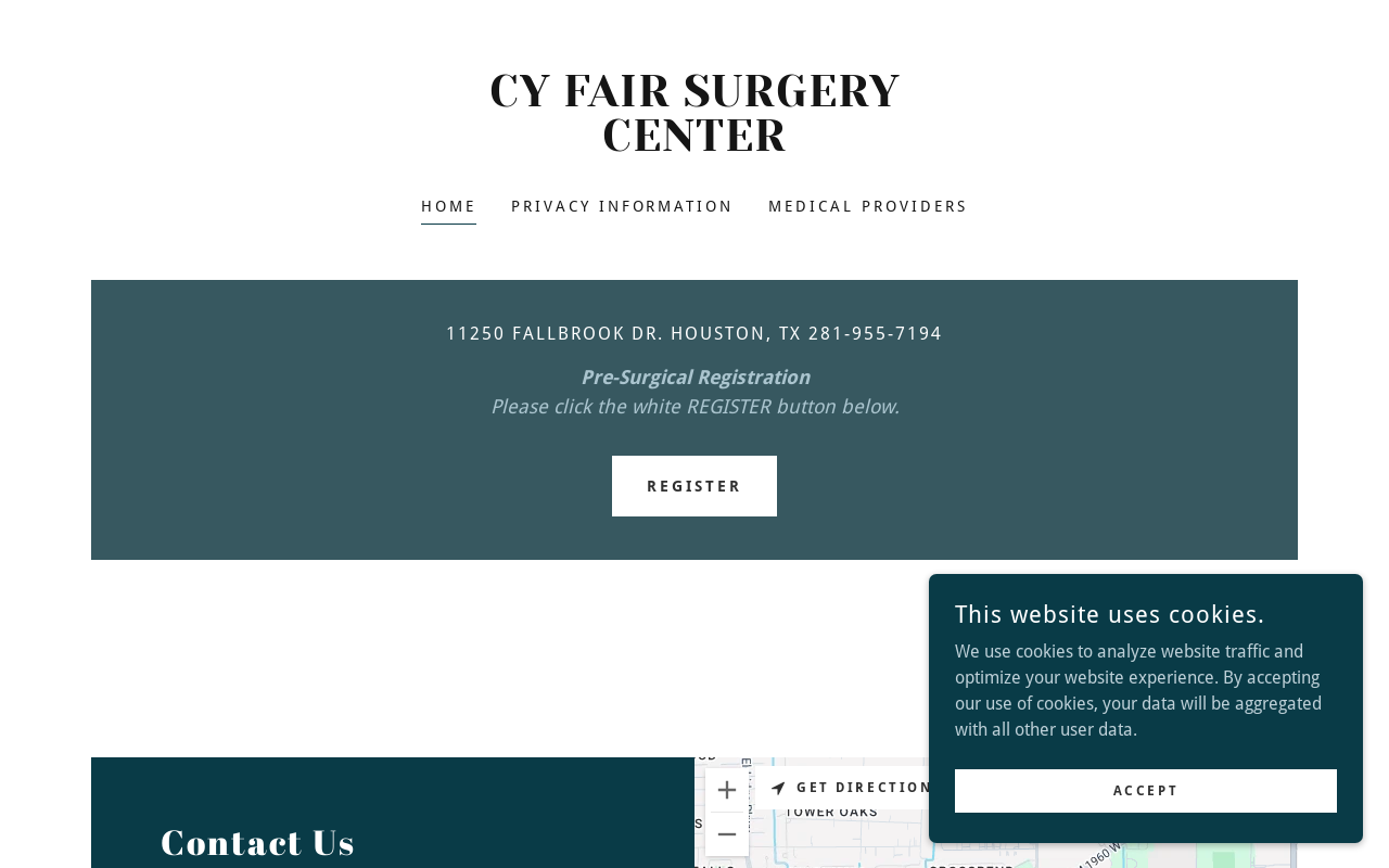Cy-Fair Surgery Center — screenshot of their official website