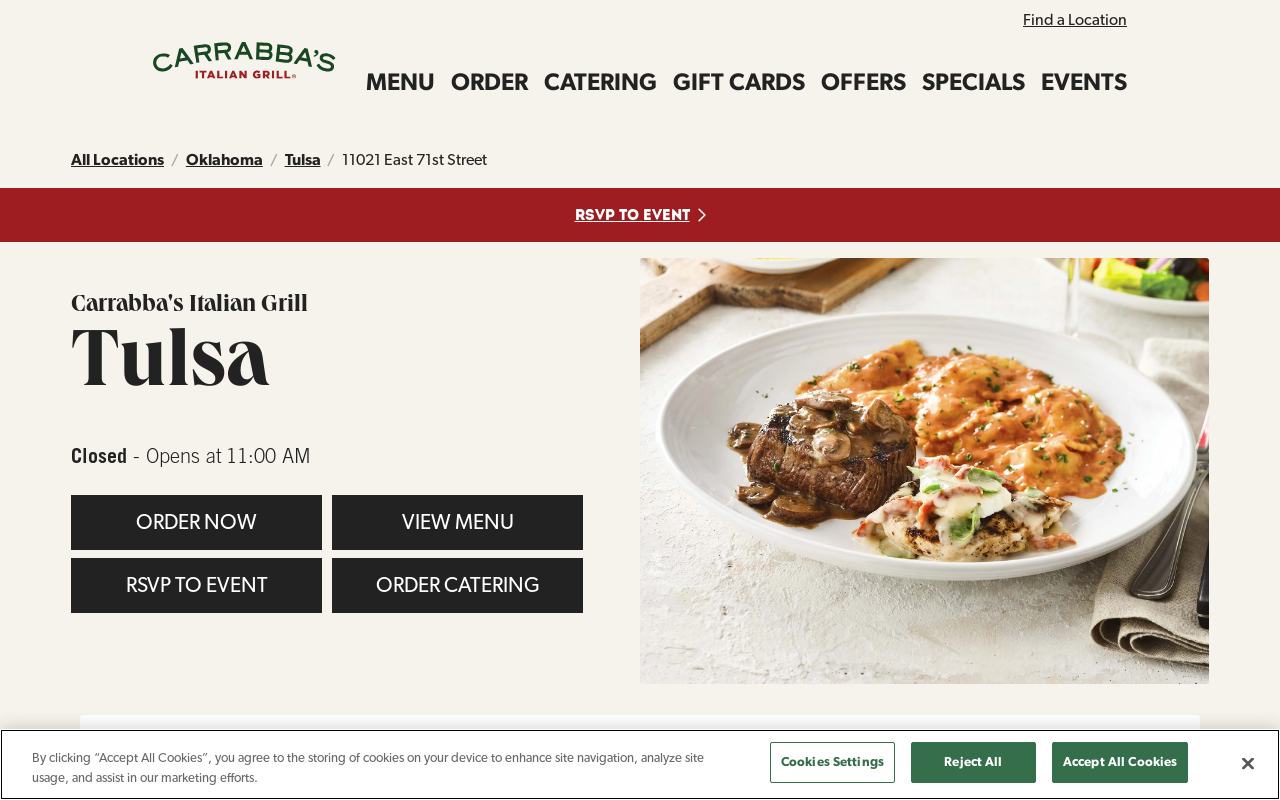 Carrabba's Italian Grill — screenshot of their official website