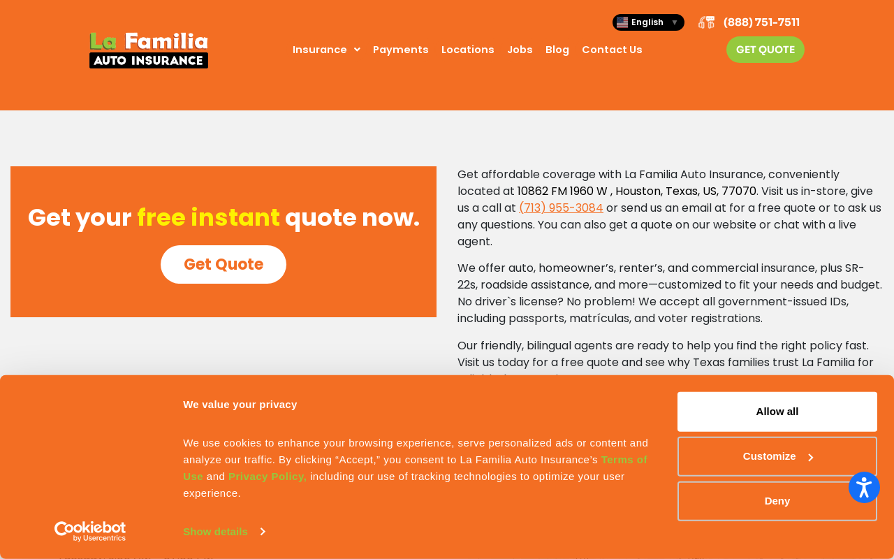 La Familia auto insurance — screenshot of their official website