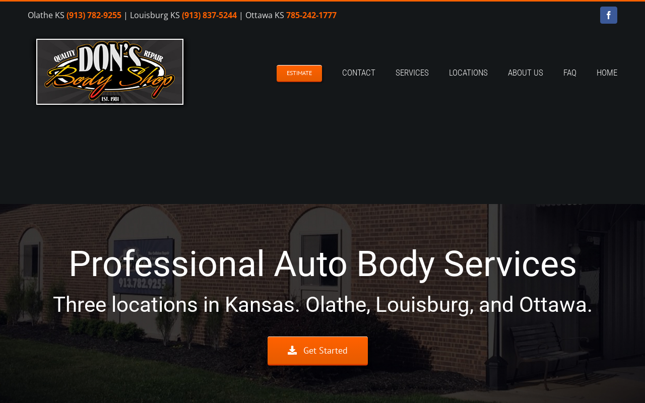 Don's Body Shop — screenshot of their official website