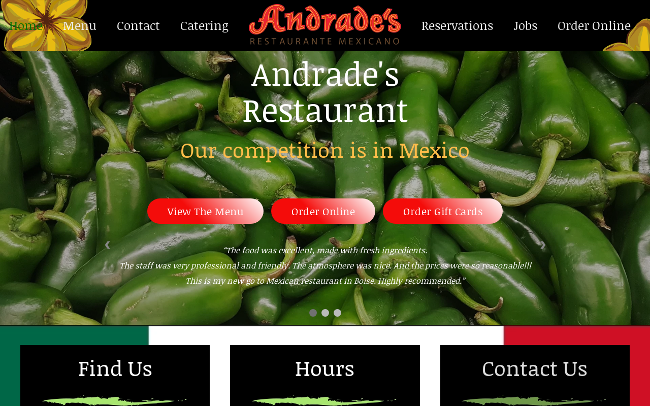 Andrade's — screenshot of their official website