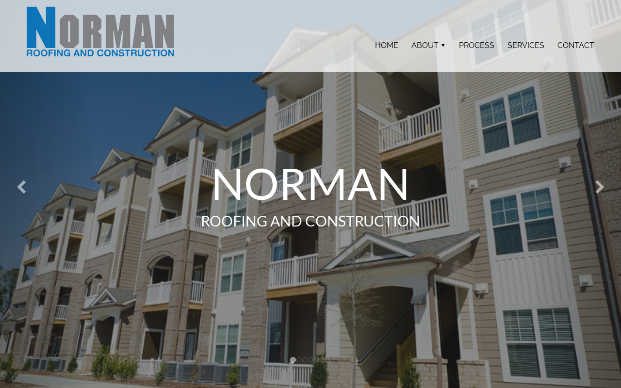 Norman Roofing and Construction — screenshot of their official website