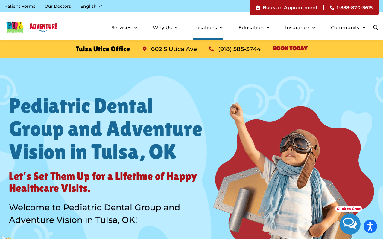Pediatric Dental Group — screenshot of their official website